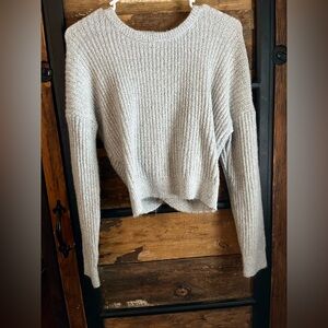 Cozy Gray Women's Open Back Sweater